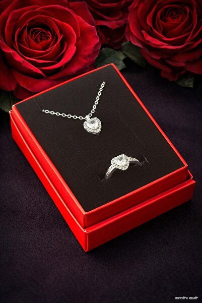 ZERO LAND Spt-Gld Pnr Heart Zircon Stone Set Koyle (130517) Silver Color