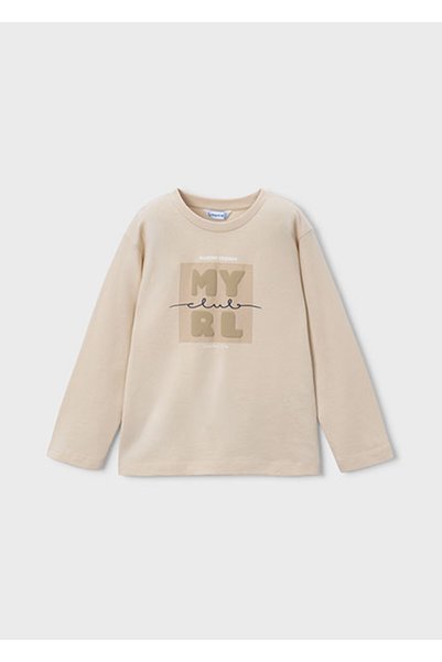 MAYORAL Beige Boy's Long Sleeve T-Shirt 713