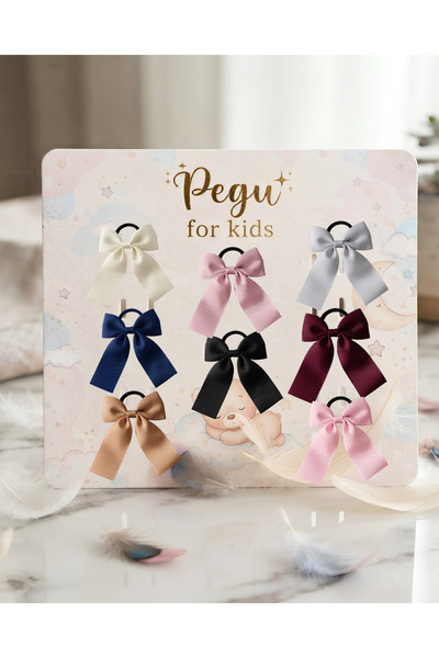 pegu baby collection Little Dreams Series, 8-Piece Satin Ribbon Bow Hair Clip...