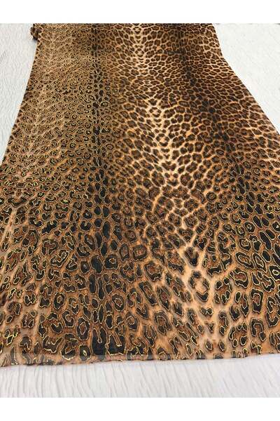 Yiğit Kumaş Leopar Desenli Şifon Kumaş