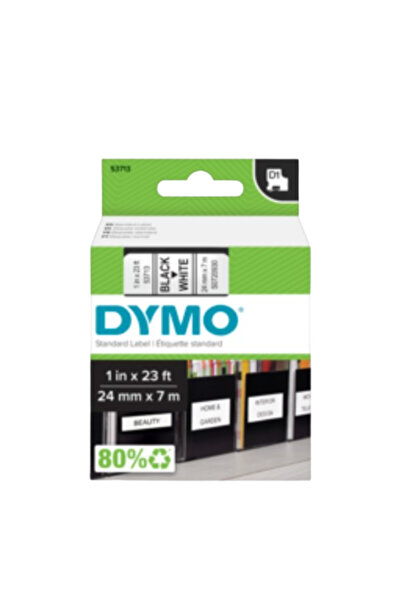Dymo D1 Ламинирана лента 53713, 24 мм x 7 м (Черно/Бяло)