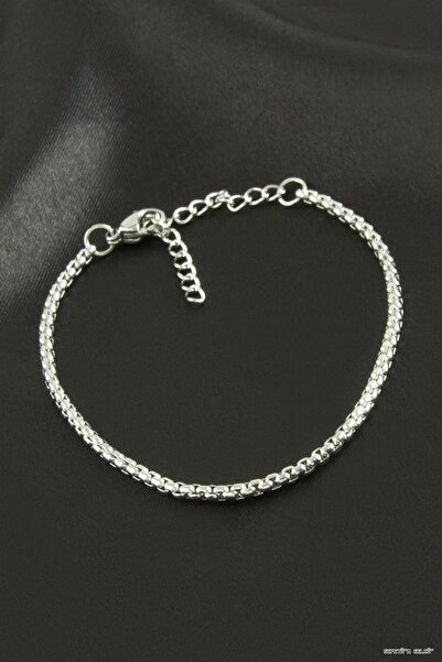 ZERO LAND Spt-Gld Cylinder Chain Steel Bracelet (125001) Silver Color