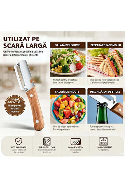 Promagg Ustensile pentru curățat legume și fructe - Maro