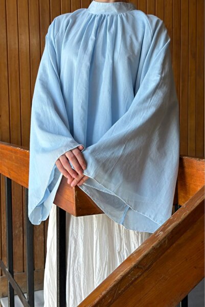 fayaboutique.com Linen Textured Blue Velsa Blouse