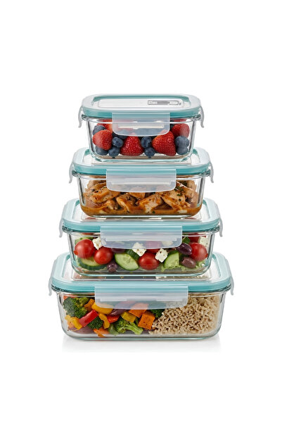 Galaxia Set 4 Caserole Sticla Etanse Alimente – Rezistente Frigider si Cuptor...