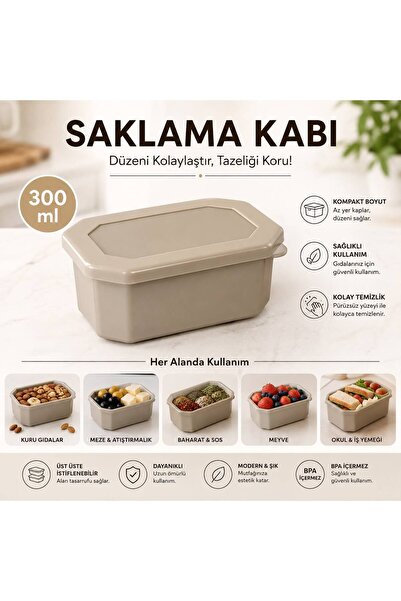 Myplas Dikdörtgen 300 ML Çok Amaçlı Saklama Kabı Kapaklı Organizer