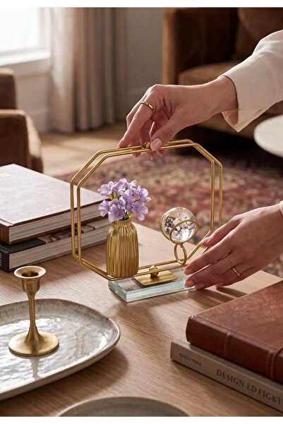 MaperaHome Gold Metal Dekoratif Süs Obje Biblo Ev Dekorasyonu Ofis Dekorasyonu