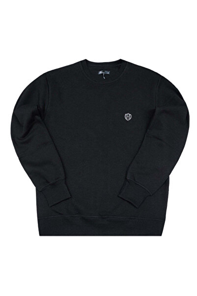 HENRY CLOTHING Ανδρικό Φούτερ H Κανονικής Εφαρμογής - Μαύρο 3-802