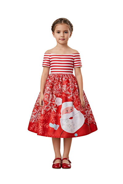 ddaniela D'Daniela - Girls Christmas Santa Claus Printed Party Dress - Red & ...