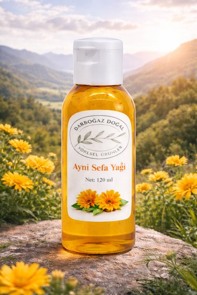 Darboğaz Doğal Yöresel Ürünler Calendula Oil 120 ml + Gift Automatic Opening Foldable Korean Fan