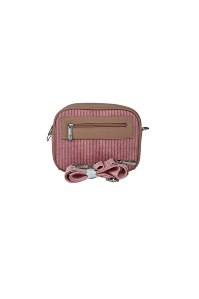 dukidasoturkiye Duki Daso Pink Brown Striped Women's Cross Shoulder Bag |   S...