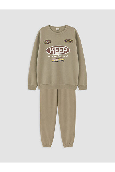LC Waikiki Printed boys' thick tracksuit set