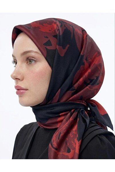 BUSHU Çiçek Desenli Twill Eşarp