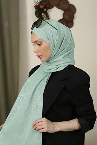 İSTDONATELLA Flowered Pattern Thin Medina Silk Jacquard Shawl