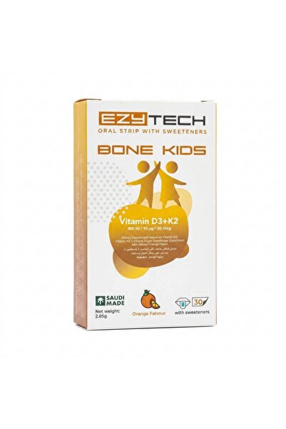 EZYTEK شرائح فيتامين د 3 + ك 2 للأطفال من إيزي تيك بنكهة البرتقال - 30 شريطًا