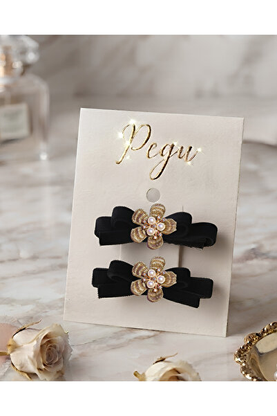 pegu baby collection Tiny Dreams Series, 2-Pack Black Velvet Ribbon Bow Hair ...