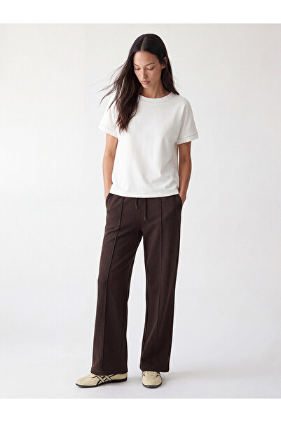 LC Waikiki Brown Decorative Stitched Women's Sweatpants