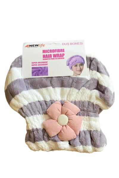 New Life Flower Embossed Microfiber Shower Cap