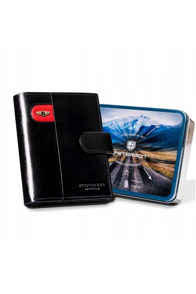 Peterson Portofel bărbătesc din piele naturală, original, protecție RFID STOP
