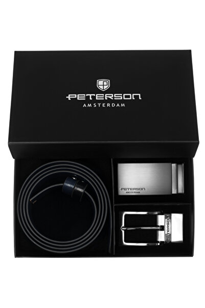 Peterson Set de curele bărbătești 4 în 1, cu cataramă reversibilă, din piele,...