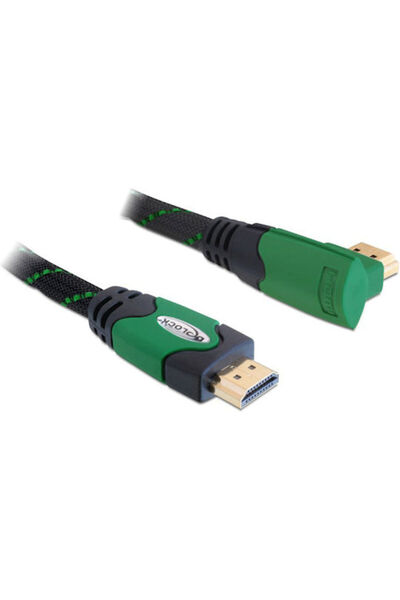 DELOCK Καλώδιο HDMI 90 μοιρών Αρσενικό σε Αρσενικό HDMI 3μ Πράσινο Κωδικός: 8...