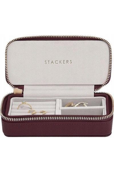 STACKERS Cutie de bijuterii clasică de călătorie, bordo