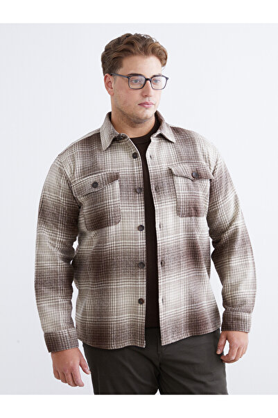LC Waikiki Peak New Season Regular Fit Wool Blend Plaid Men's Shirt Jacket