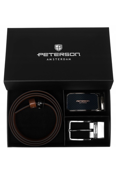 Peterson Set elegant de curele din piele pentru bărbați, 4-în-1, cadou pentru...
