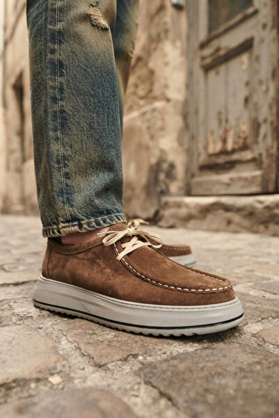 Godystep Rover Genuine Suede Leather Men's Brown Saddle Stitched Comfortable ...