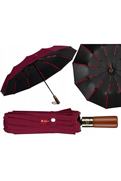 Peterson Umbrelă automată pliabilă, mare, elegantă, husă pentru umbrelă