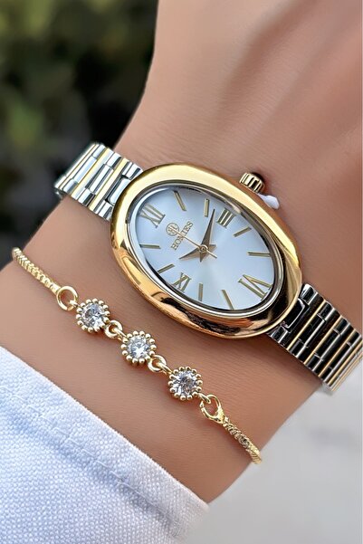 Homies Original-Women's Wristwatch - Gold Silver Color - Adjustable Steel Ban...