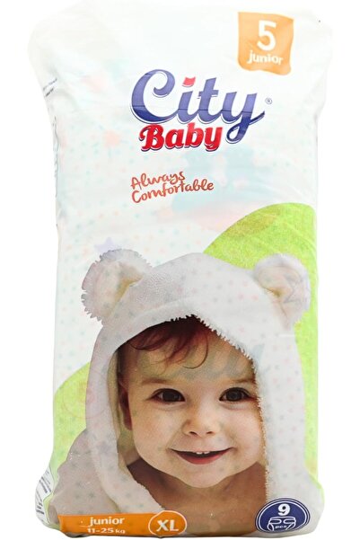 CITY BABY حفاضات رقم. 6، 9 قطع، مقاس كبير جداً