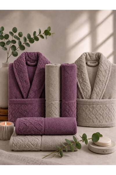 BAYBAYANAY Family Bathrobe Set 6 Pieces 100% Cotton |   Bathroom Dowry Set