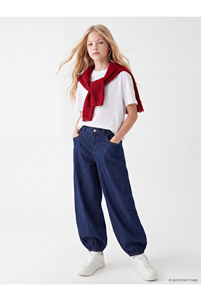 LC Waikiki Two Mt Shop Quality Lcw Kids Indigo Balloon Fit Girls' Jean Pants