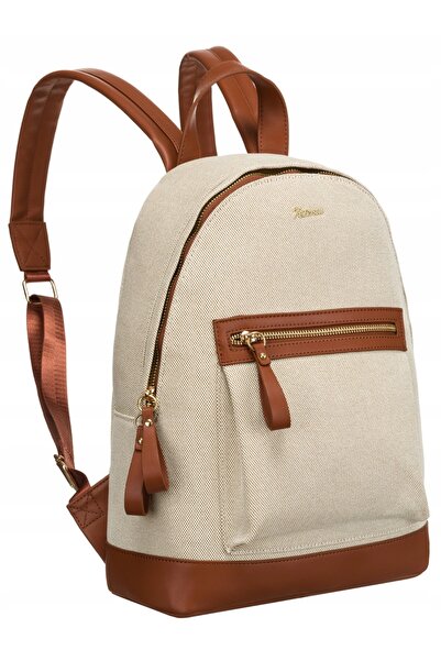 Peterson Rucsac de damă elegant, urban, din pânză A4, cu buzunare cu fermoar.