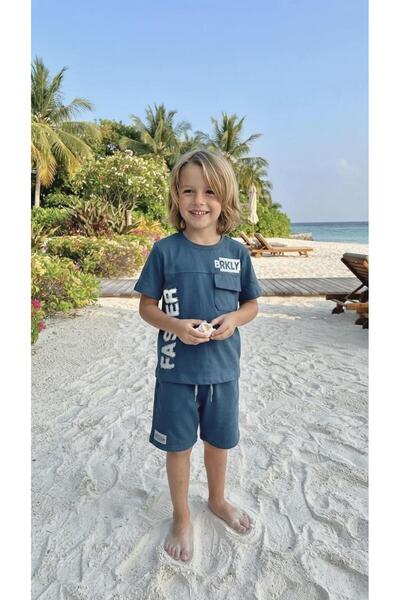 Sinem Çeyiz Nzr 26555 Boy's Combed Cotton Half Sleeve T-Shirt Shorts Set