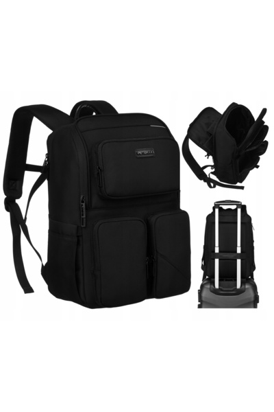 Peterson Rucsac urban negru pentru muncă, școală, călătorii, laptop, capacita...