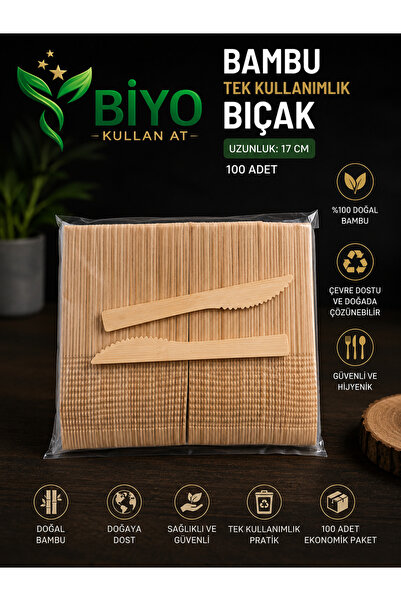 BAMBU BIÇAK &TEK KULLANIMLIK & 100 ADET