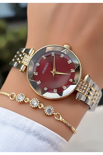 Homies Original-Women's Wristwatch - Gold Color - Adjustable Steel Band - Bra...