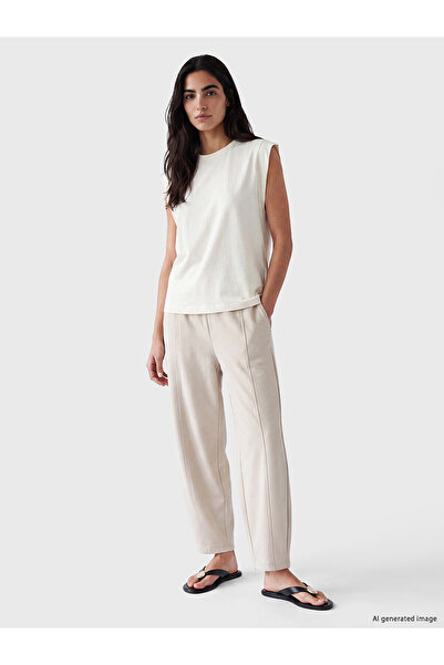 LC Waikiki Lcw Vision Beige Soft Touch Women's Trousers with Elastic Waist