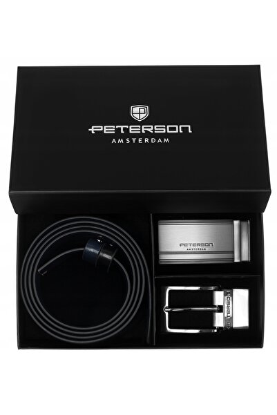 Peterson Curea de piele pentru bărbați, pentru pantaloni, set cadou, curea re...