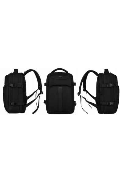 Peterson Rucsac școlar de călătorie multifuncțional negru