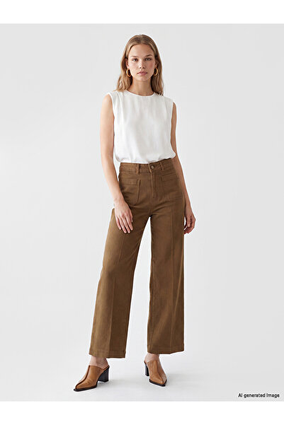 LC Waikiki Lcw Jeans Green Wideleg Women's Jean Trousers