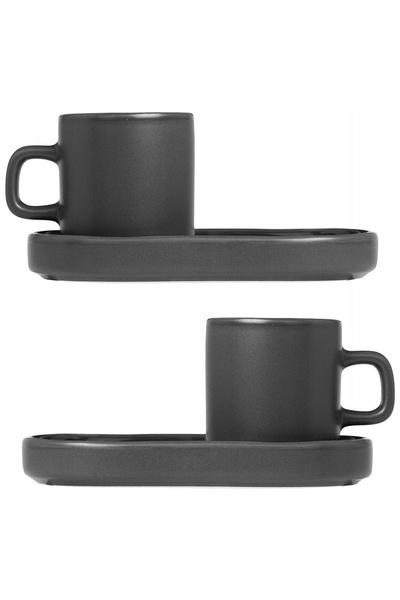 Blomus Ceașcă de espresso + farfurioară (verde închis) Pilar