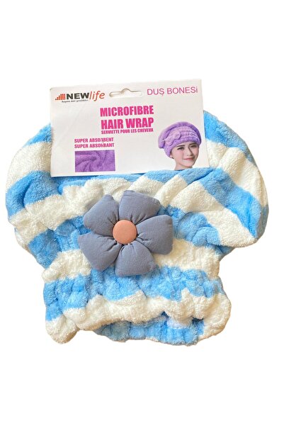 New Life Flower Embossed Microfiber Shower Cap