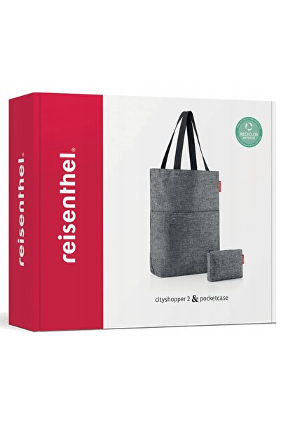 Reisenthel Set cadou: geantă + geantă cosmetică argintie cu model torsadat