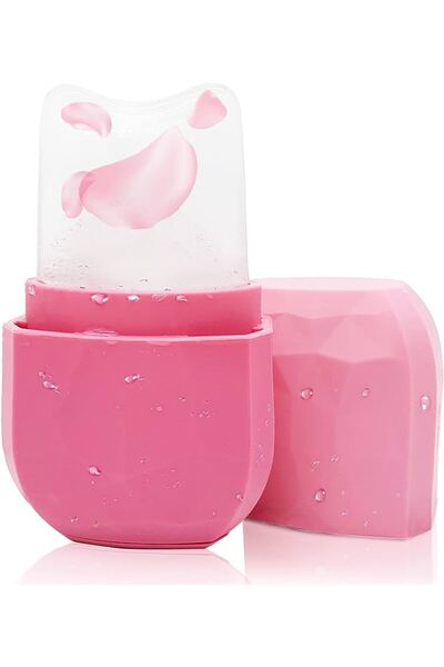 ANTADESIM Facial ice massager, ice roller, fine silicone, rose pink