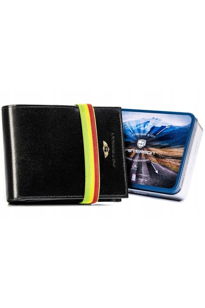Peterson Portofel bărbătesc din piele, cu protecție RFID, stil reggae rasta, ...
