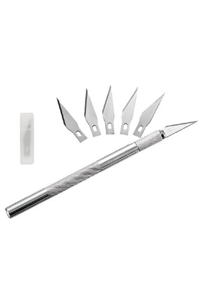 DAVIDAMI CONCEPT Cutter Metalic de Precizie tip Bisturiu cu 5 Lame de Rezerva