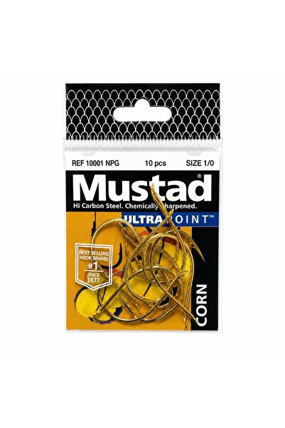 Mustad 1001 NPG 1/0 Sarı Olta İğnesi 10'lu Paket